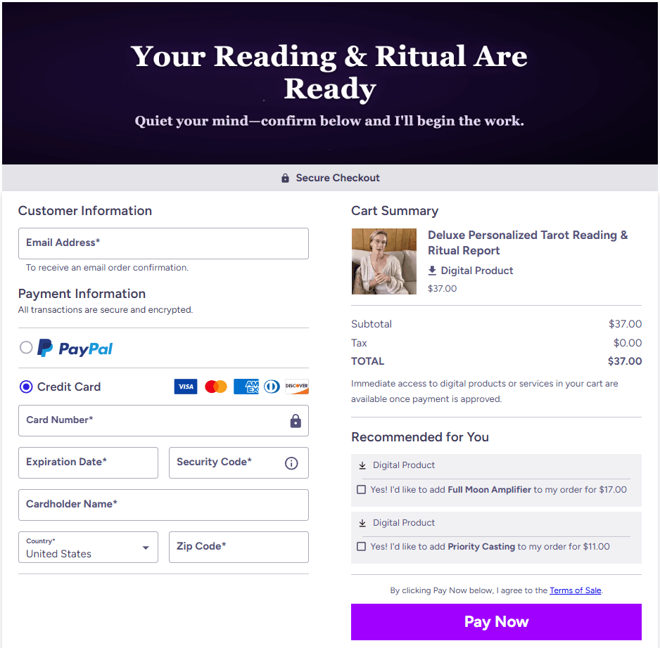 Spellsology Checkout Page